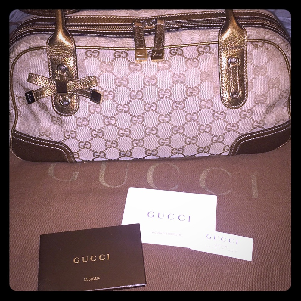 Authentic Vintage Gucci Gold Boston Prince